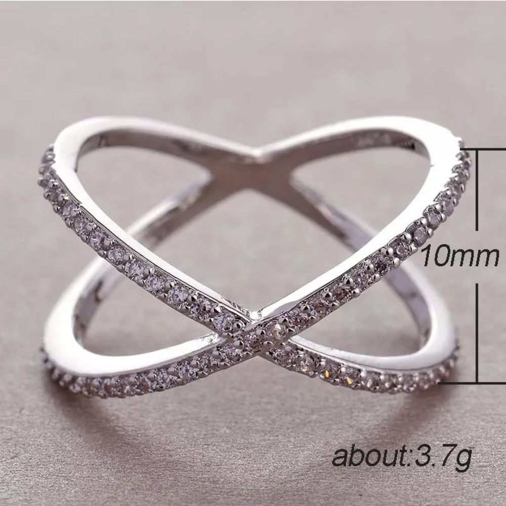 ☆☆925 silver filled & white sapphire ring♡♡ - Picture 3 of 6